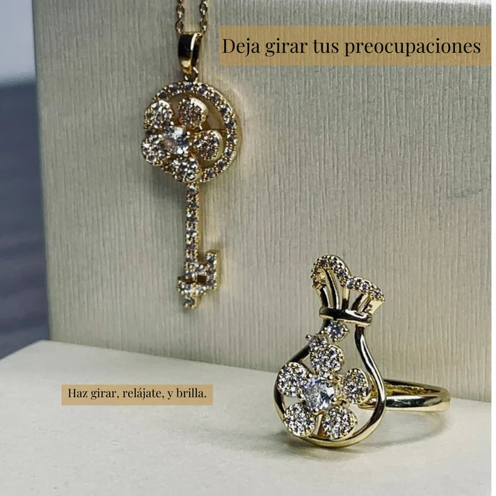 PACK COLLAR GIRATORIO LLAVE Y ANILLO